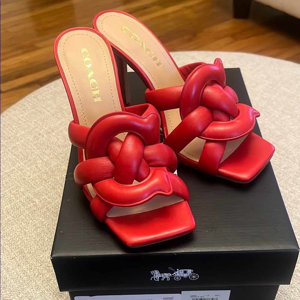 Coach Red Kellie  Heeled Shoes 7